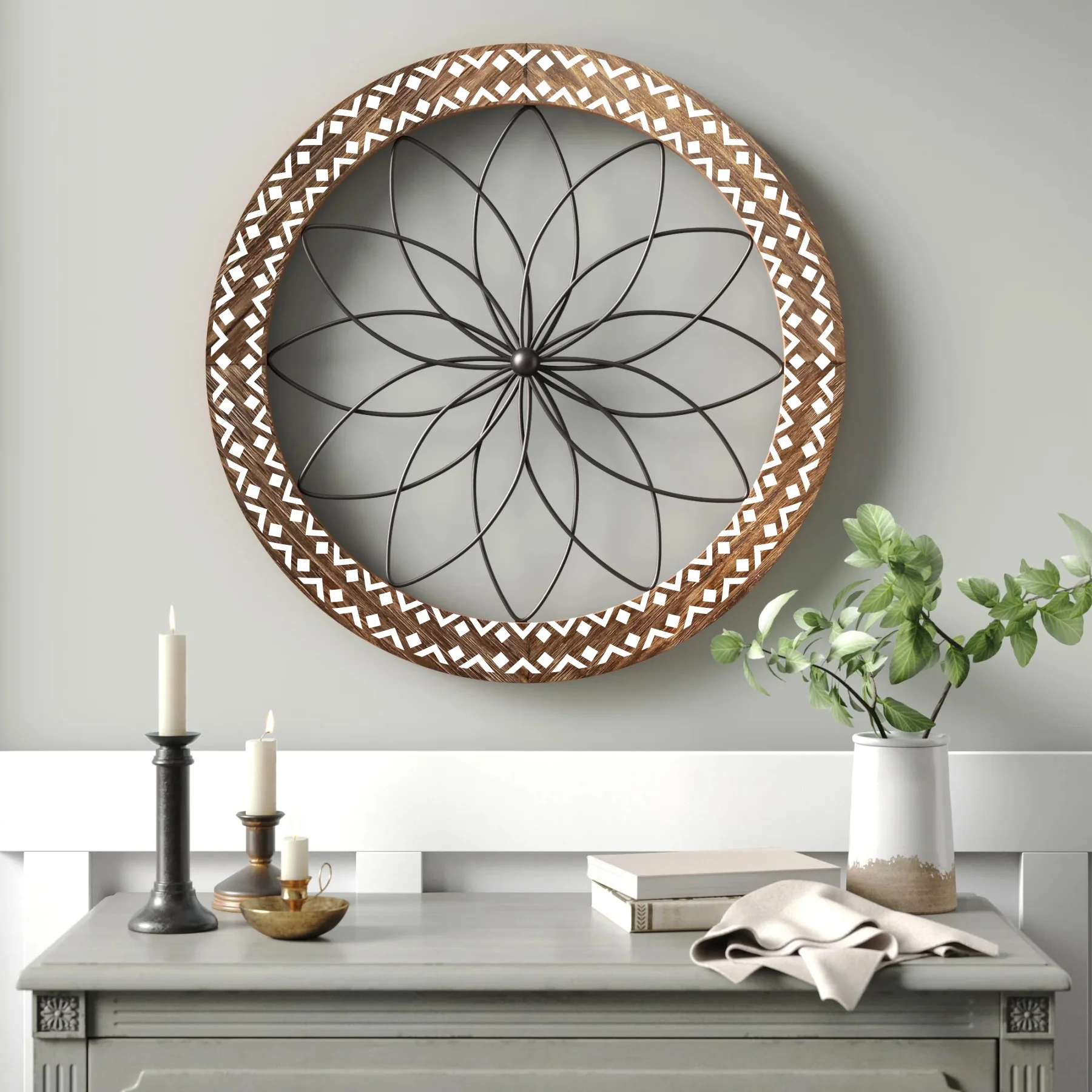 Rounded Mandala Frame Reusable Stencil For Canvas And Wall Painting.ID#248 - Image 3
