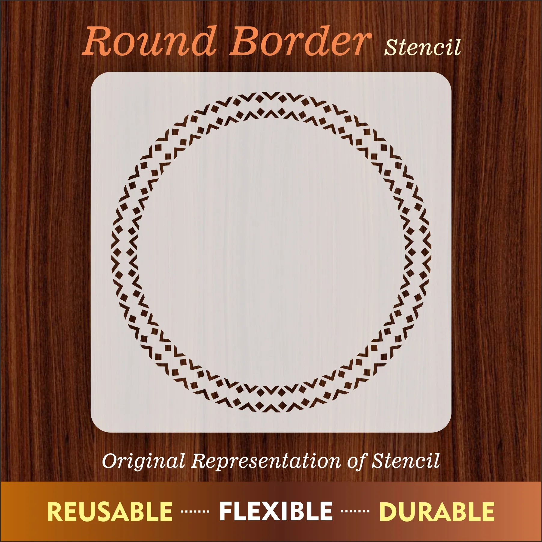 Rounded Mandala Frame Reusable Stencil For Canvas And Wall Painting.ID#248 - Image 7