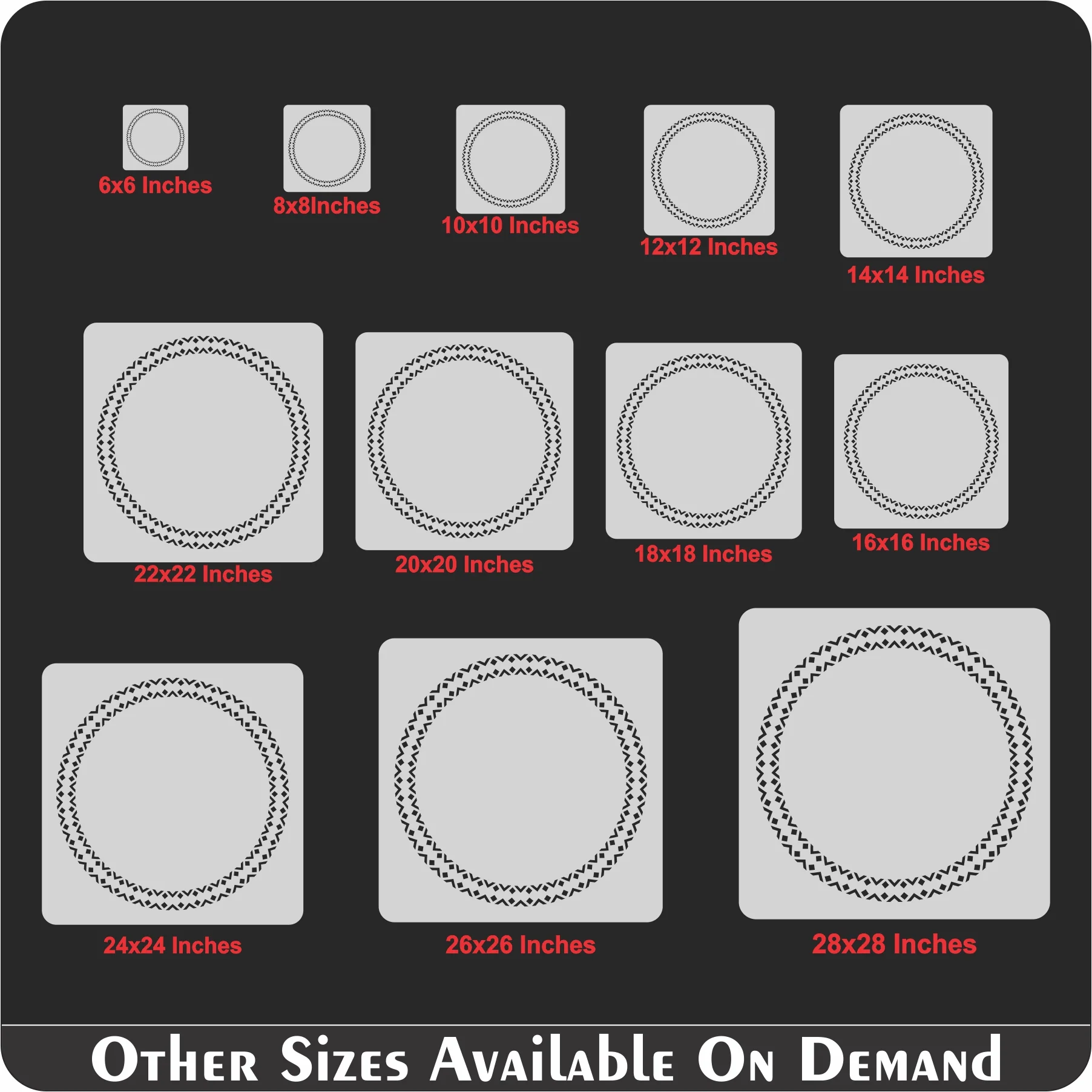 Rounded Mandala Frame Reusable Stencil For Canvas And Wall Painting.ID#248 - Image 8