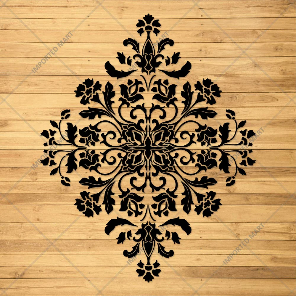 Royal Damask Stencil for Wall, Floor & Furniture Art – Classic Victorian Ornamental Pattern – ID# 699 - Image 4