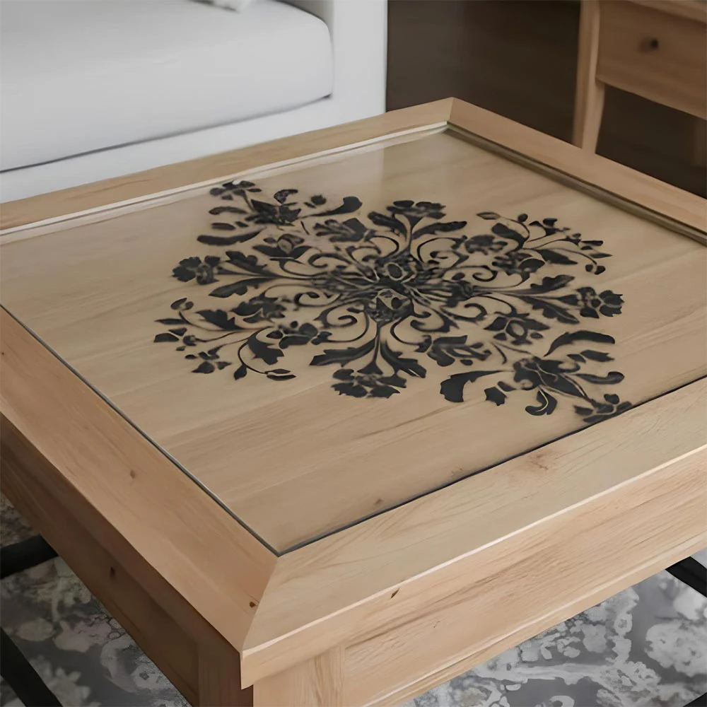 Royal Damask Stencil for Wall, Floor & Furniture Art – Classic Victorian Ornamental Pattern – ID# 699 - Image 7