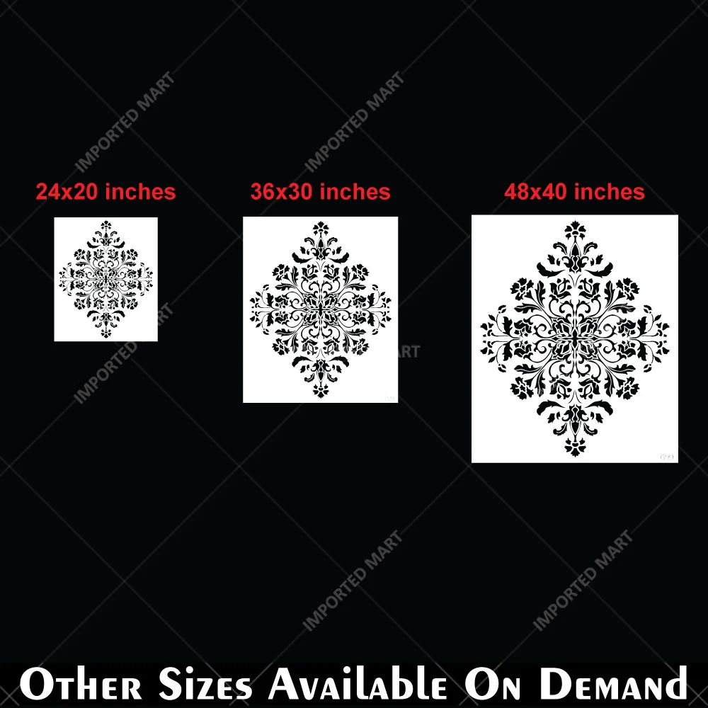 Royal Damask Stencil for Wall, Floor & Furniture Art – Classic Victorian Ornamental Pattern – ID# 699 - Image 8