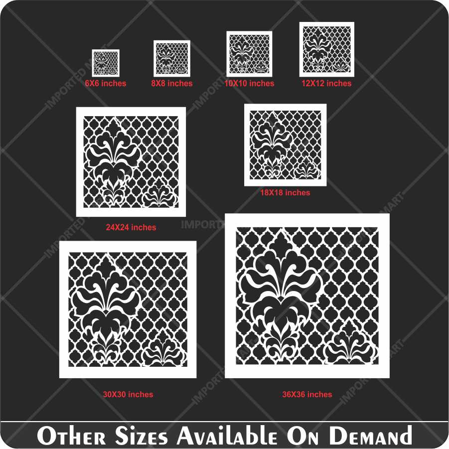 Royal Floral Damask Pattern Stencil for Wall, Wood & Floor Décor – Classic Moroccan Touch – ID# 634 - Image 5