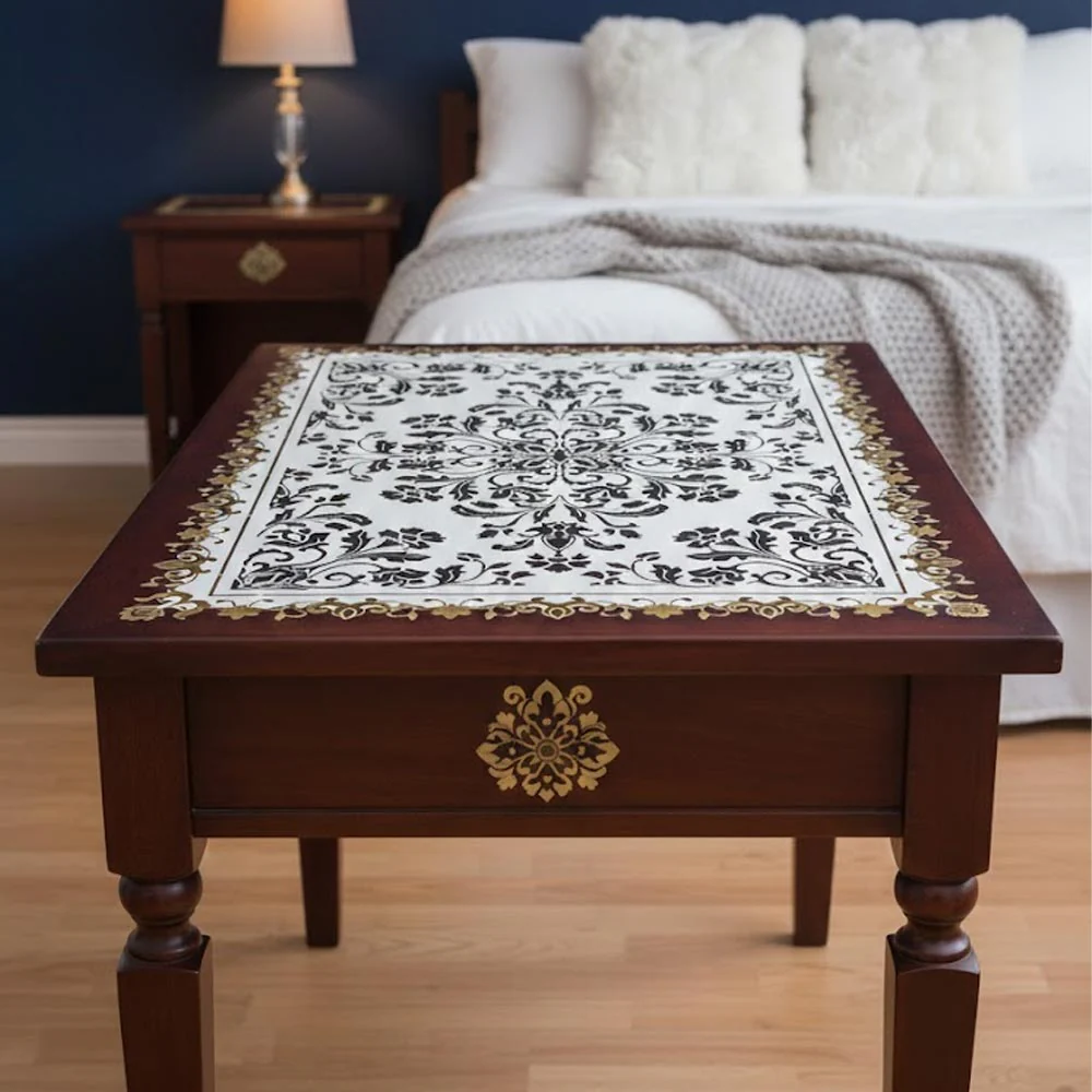 Royal Floral Mandala carpet Stencil for Wall, Floor, Furniture & Fabric Decor – Ornamental Art Design – ID# 711 - Image 7
