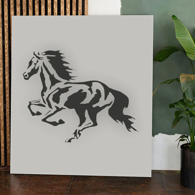 Running Horse Reusable Stencil for Canvas and wall painting.ID# 431 - Image 4
