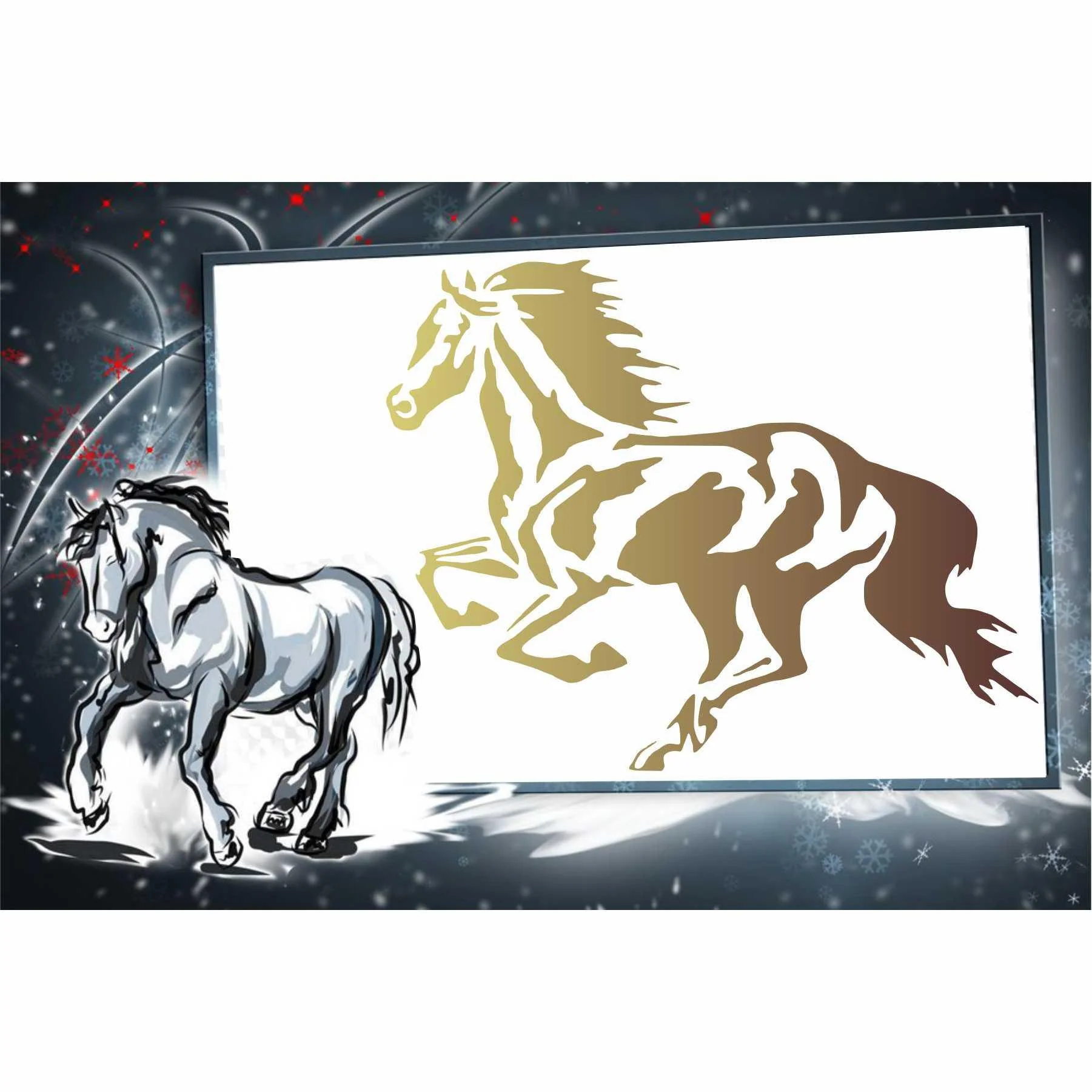 Running Horse Reusable Stencil for Canvas and wall painting.ID# 431 - Image 5