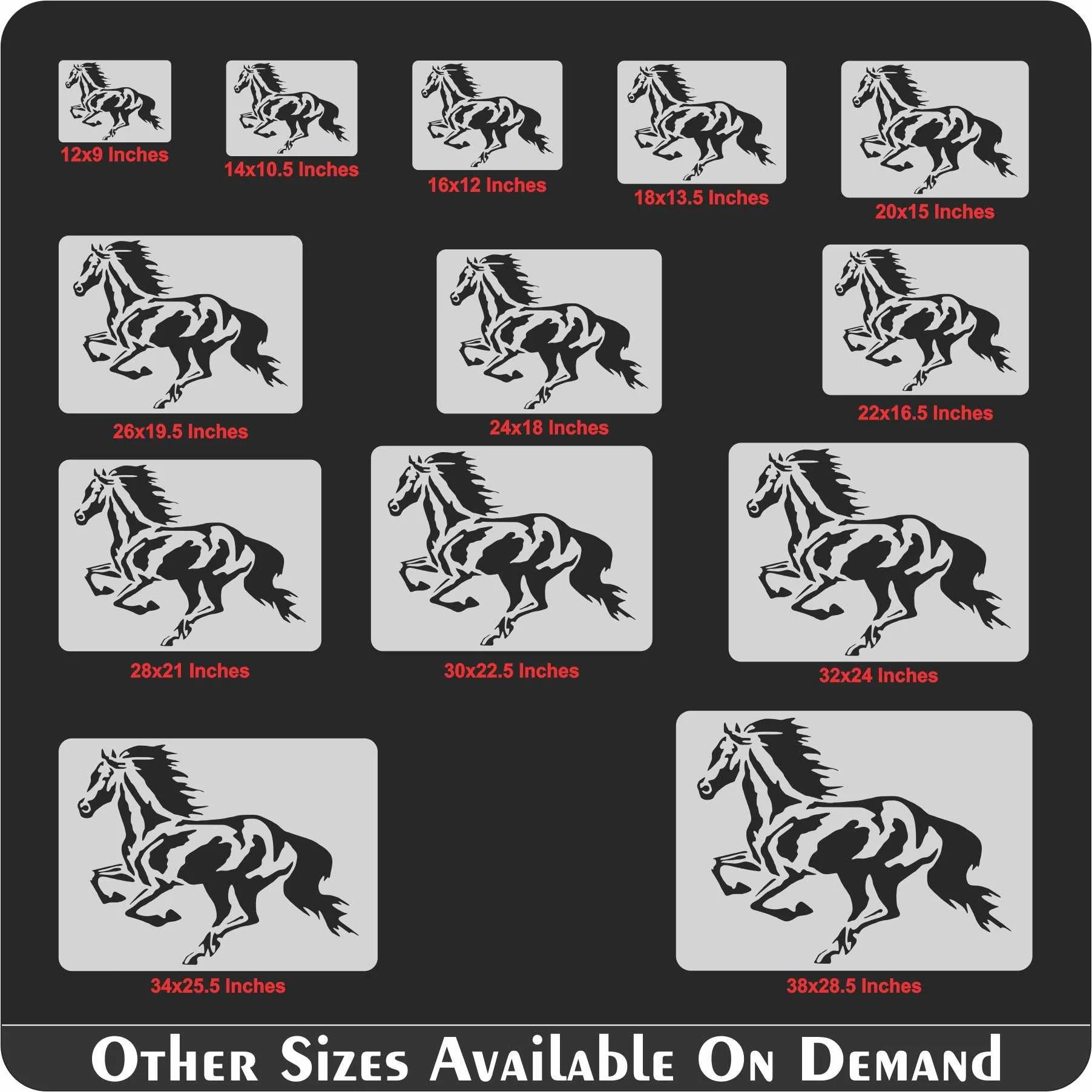 Running Horse Reusable Stencil for Canvas and wall painting.ID# 431 - Image 7