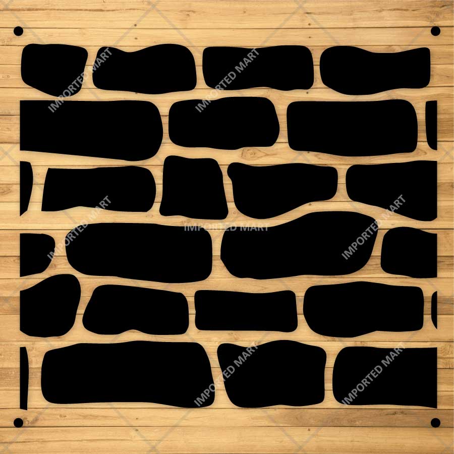 Rustic Stone Wall Brick Stencil for Wall, Concrete & Texture Paint Decor – Faux Rock Pattern – ID# 767 - Image 3