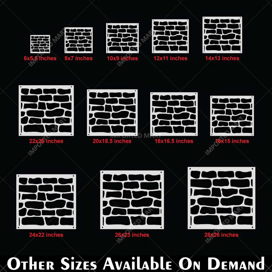 Rustic Stone Wall Brick Stencil for Wall, Concrete & Texture Paint Decor – Faux Rock Pattern – ID# 767 - Image 5
