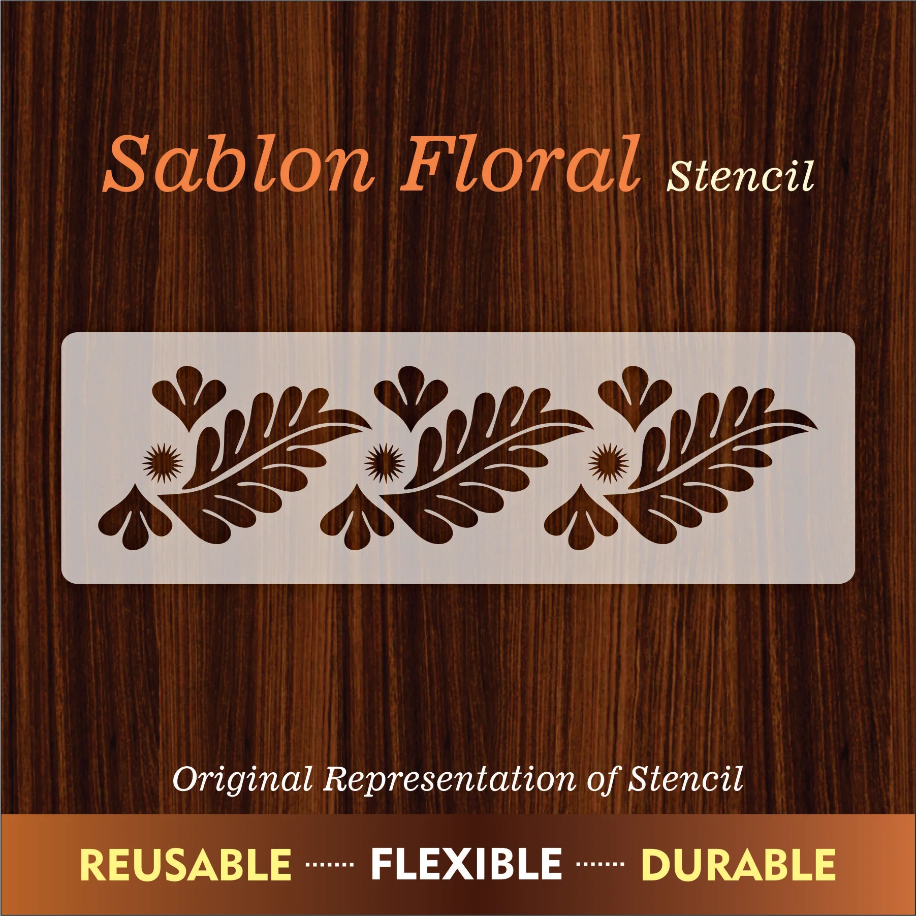 Sablon Floral Reusable Stencil For Canvas And Wall Painting.ID#266
