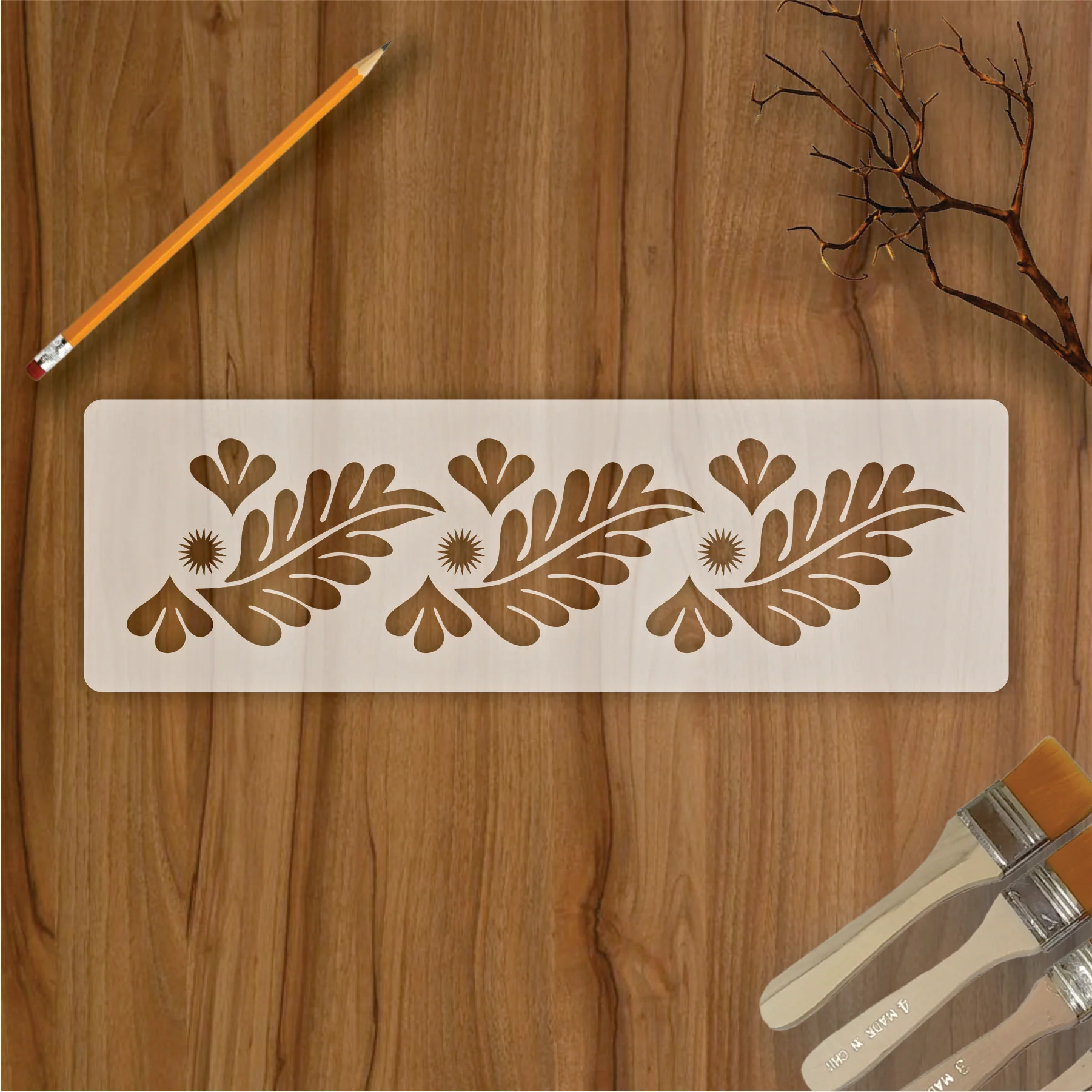 Sablon Floral Reusable Stencil For Canvas And Wall Painting.ID#266 - Image 2