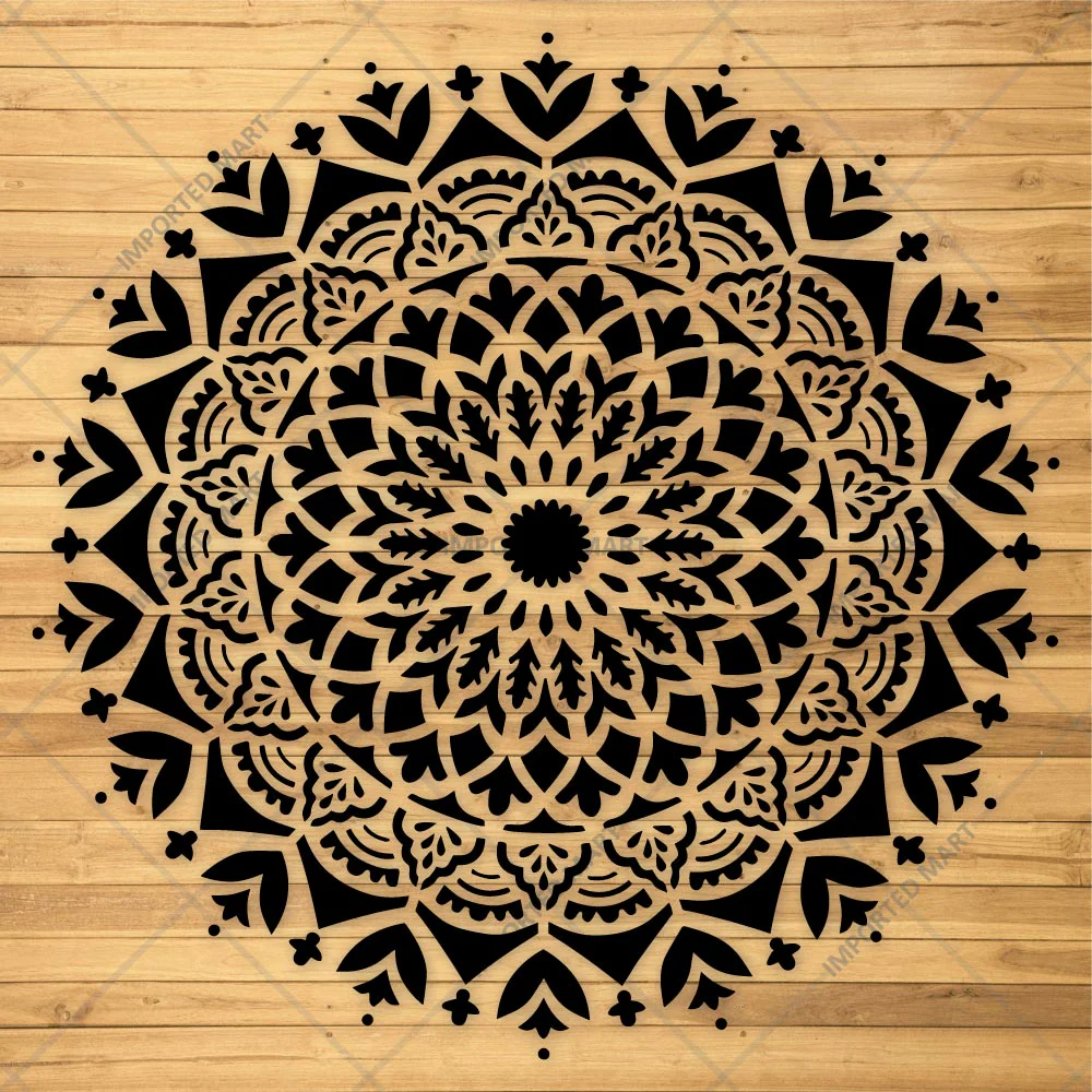 Sacred Geometry Mandala Stencil for Wall, Floor & Furniture Art – Decorative Round Mandala Pattern – ID# 726 - Image 4