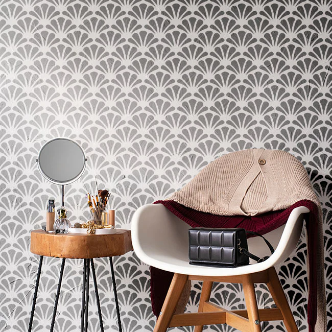 Seamless Geometric Pattern Reusable Stencil For Canvas And Wall Painting.ID#195 - Image 4