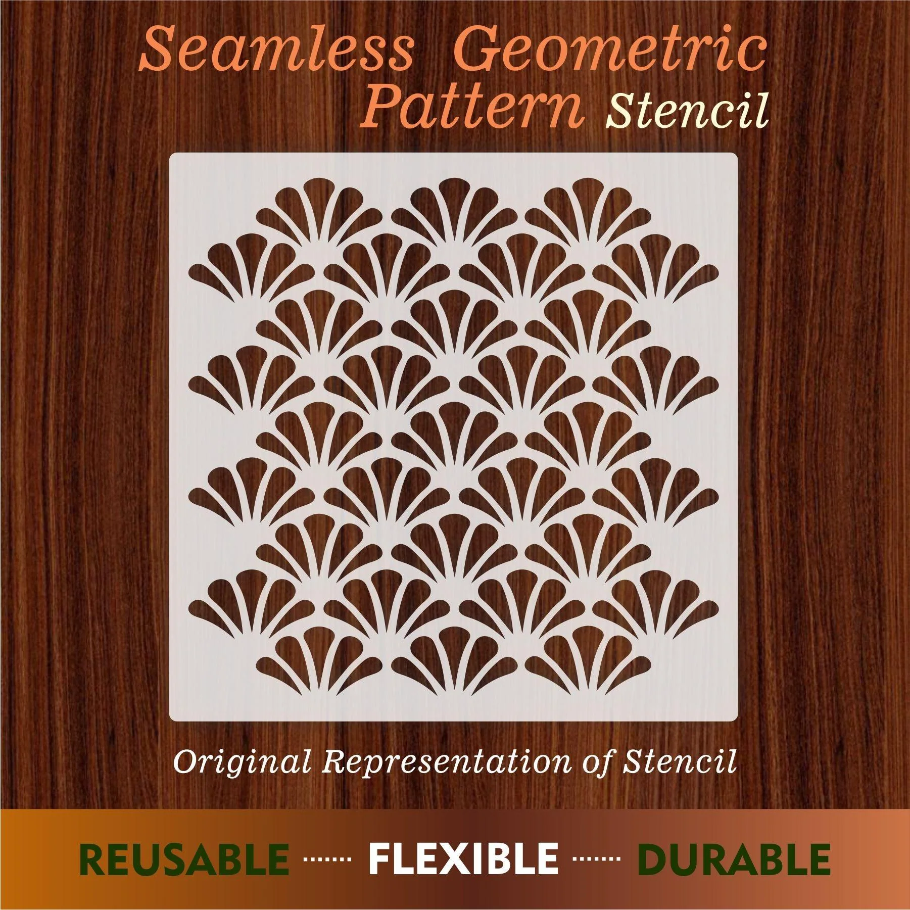 Seamless Geometric Pattern Reusable Stencil For Canvas And Wall Painting.ID#195 - Image 6