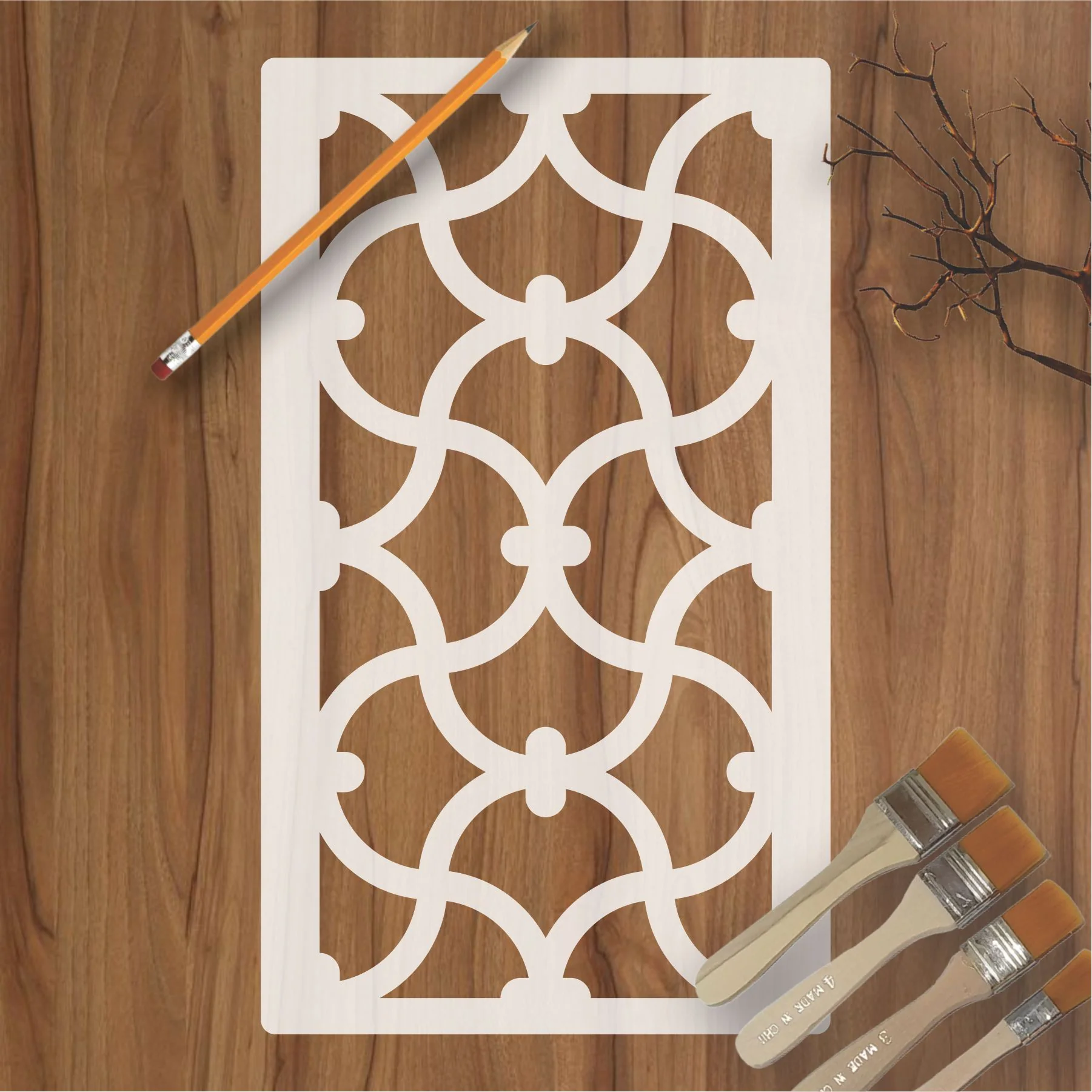 Seamless Mesh Pattern Reusable Stencil For Canvas And Wall Painting.ID#212D