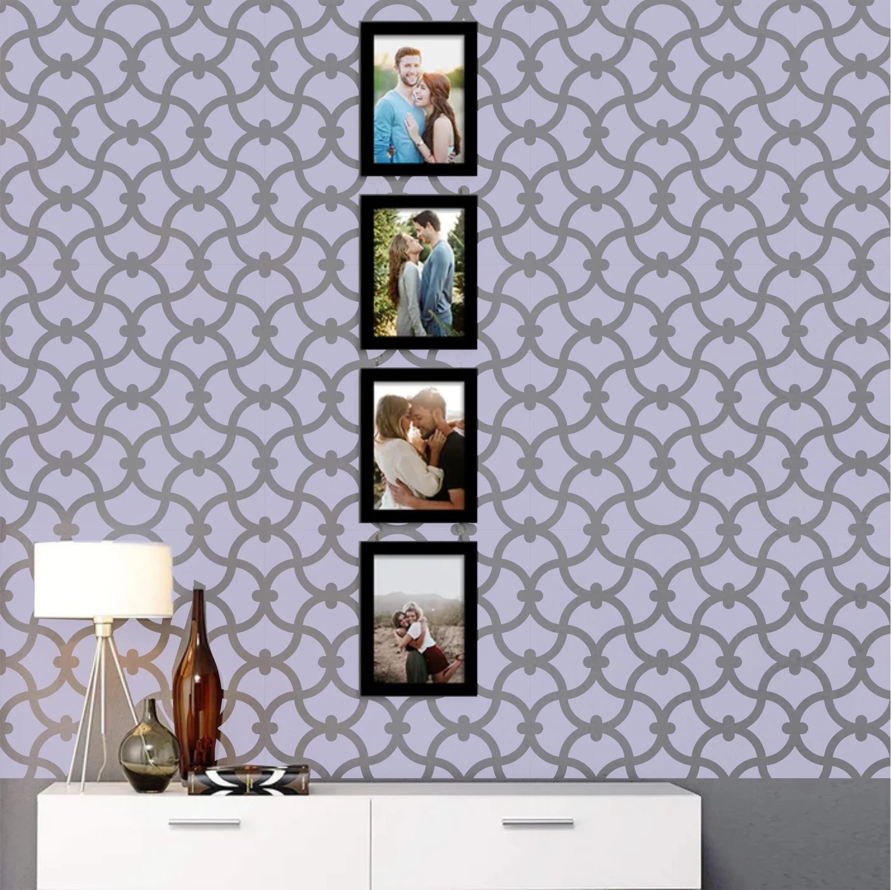 Seamless Mesh Pattern Reusable Stencil For Canvas And Wall Painting.ID#212D - Image 4