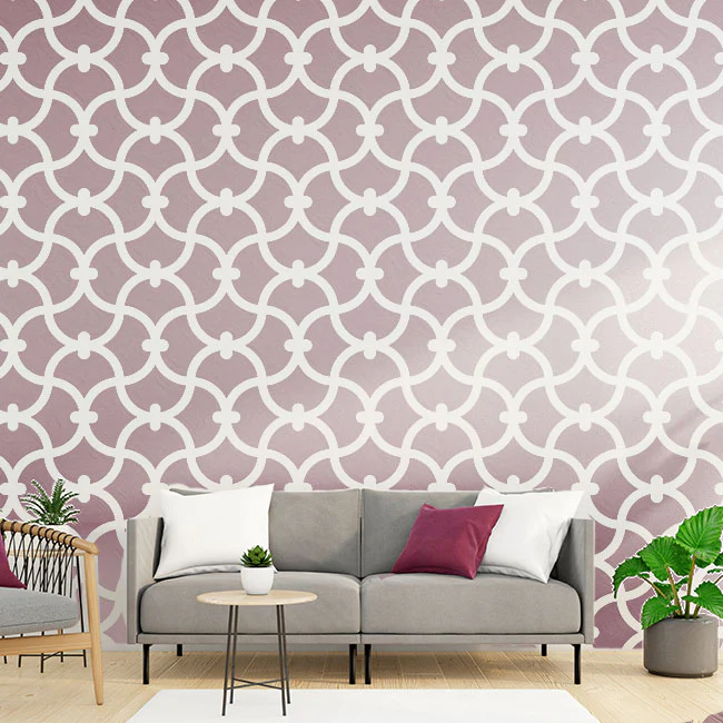 Seamless Mesh Pattern Reusable Stencil For Canvas And Wall Painting.ID#212D - Image 6