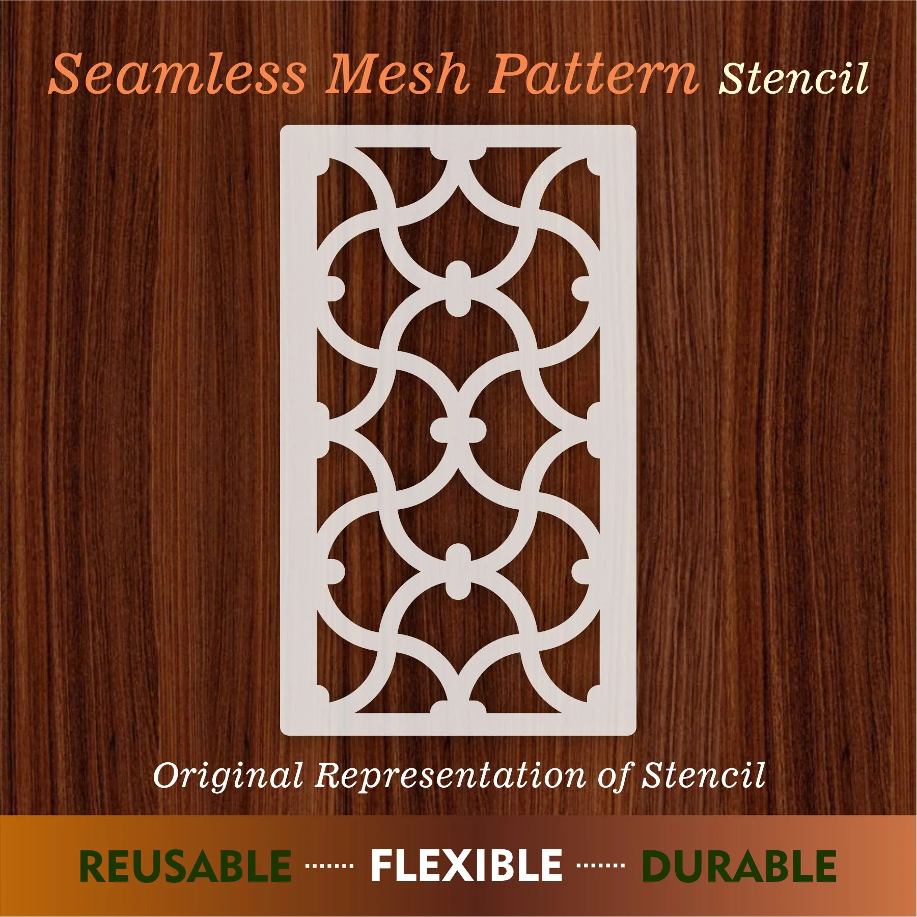 Seamless Mesh Pattern Reusable Stencil For Canvas And Wall Painting.ID#212D - Image 7