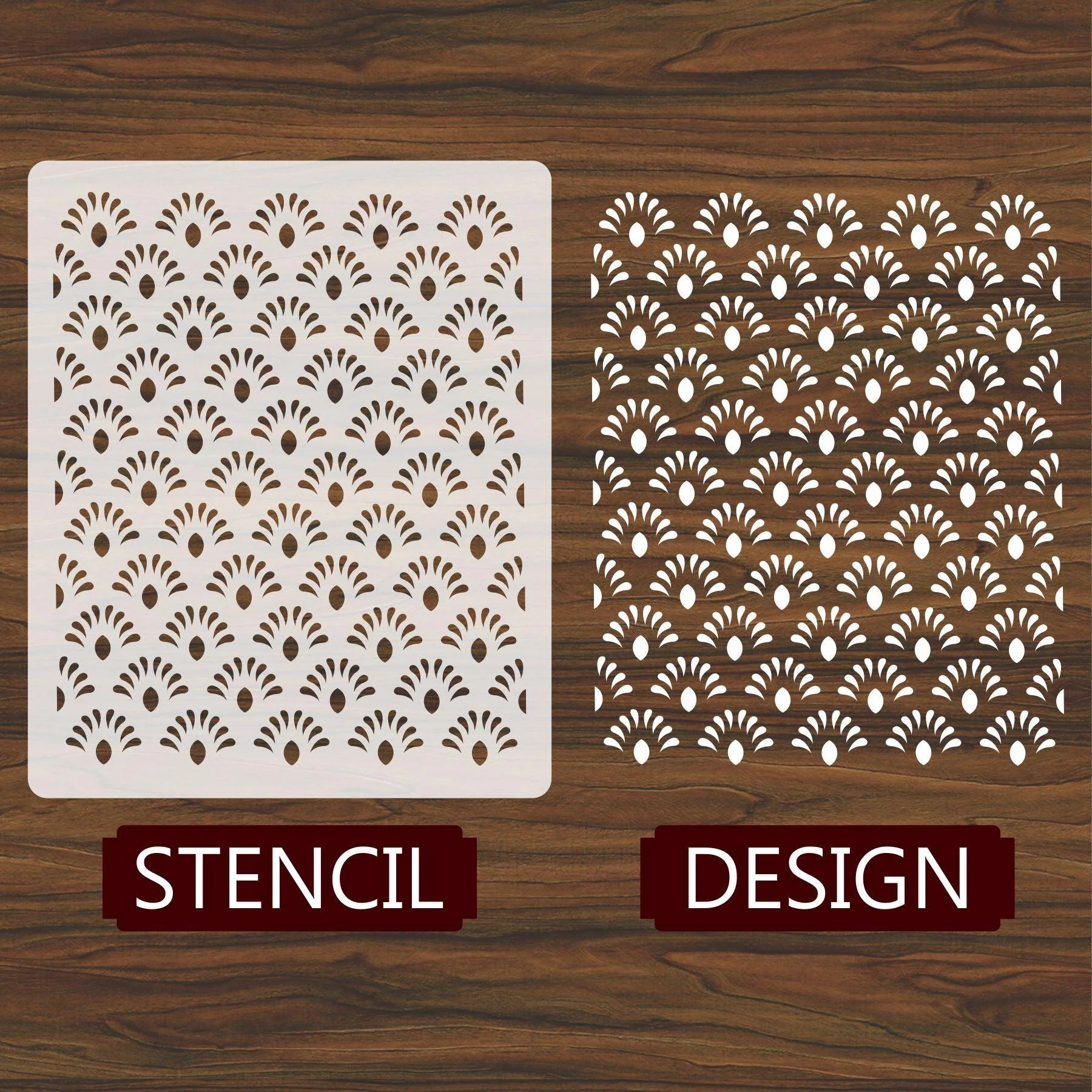 Seamless Pattern Reusable Stencil for Canvas and wall painting.ID#60 - Image 2