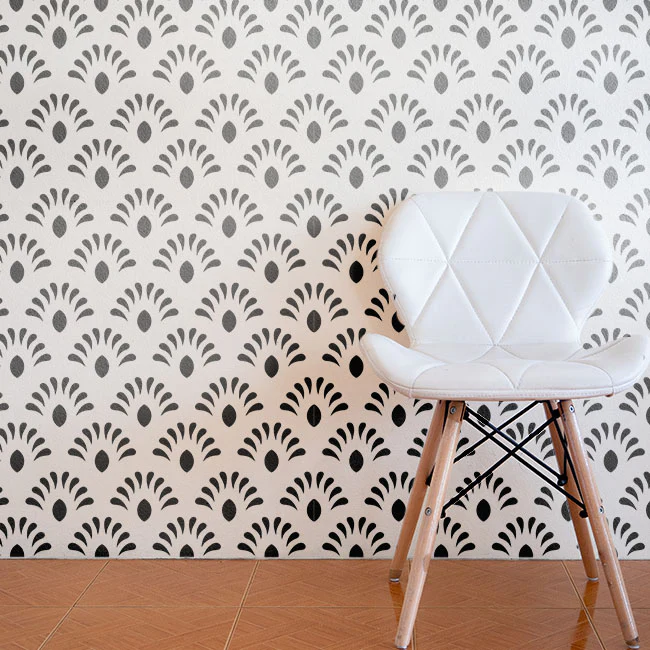 Seamless Pattern Reusable Stencil for Canvas and wall painting.ID#60 - Image 3