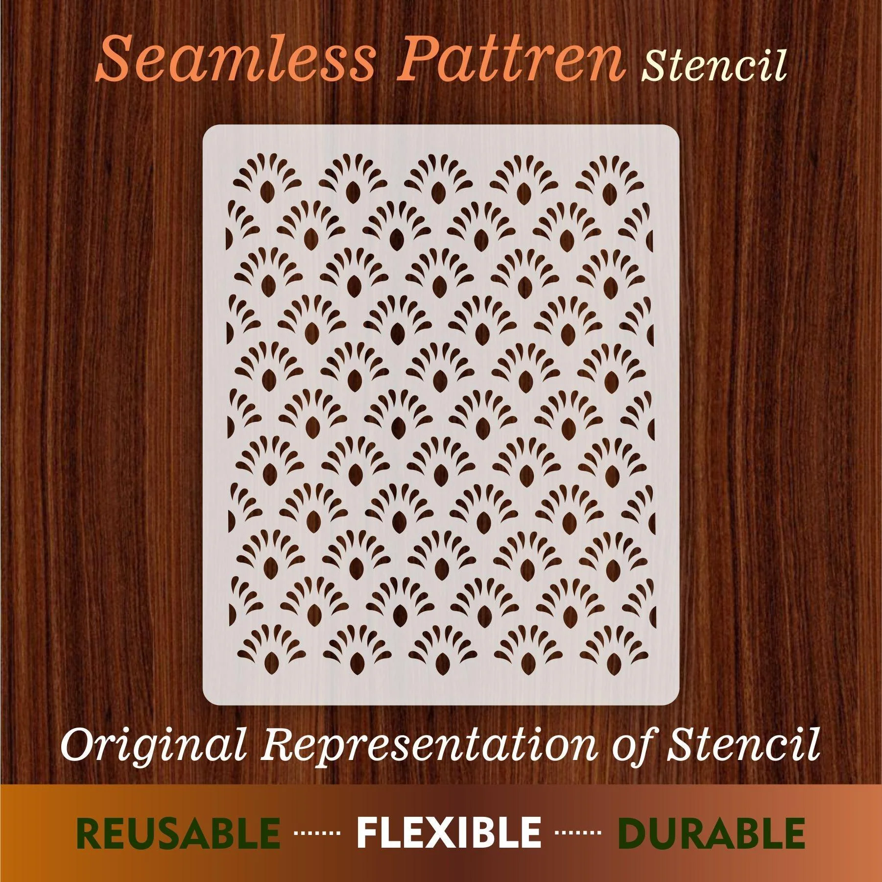 Seamless Pattern Reusable Stencil for Canvas and wall painting.ID#60 - Image 6
