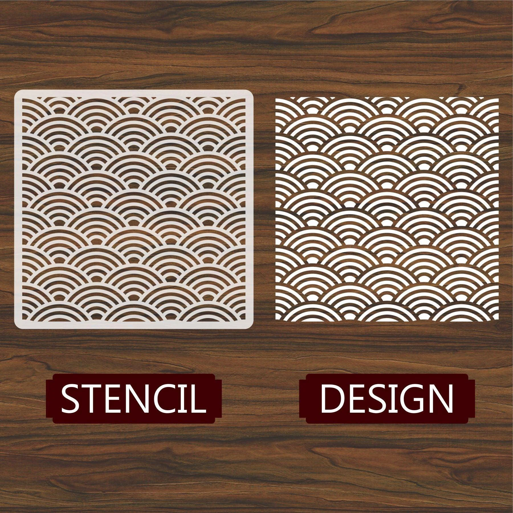 Seamless Pattern Reusable Stencil For Canvas And Wall Painting.ID#204 - Image 3