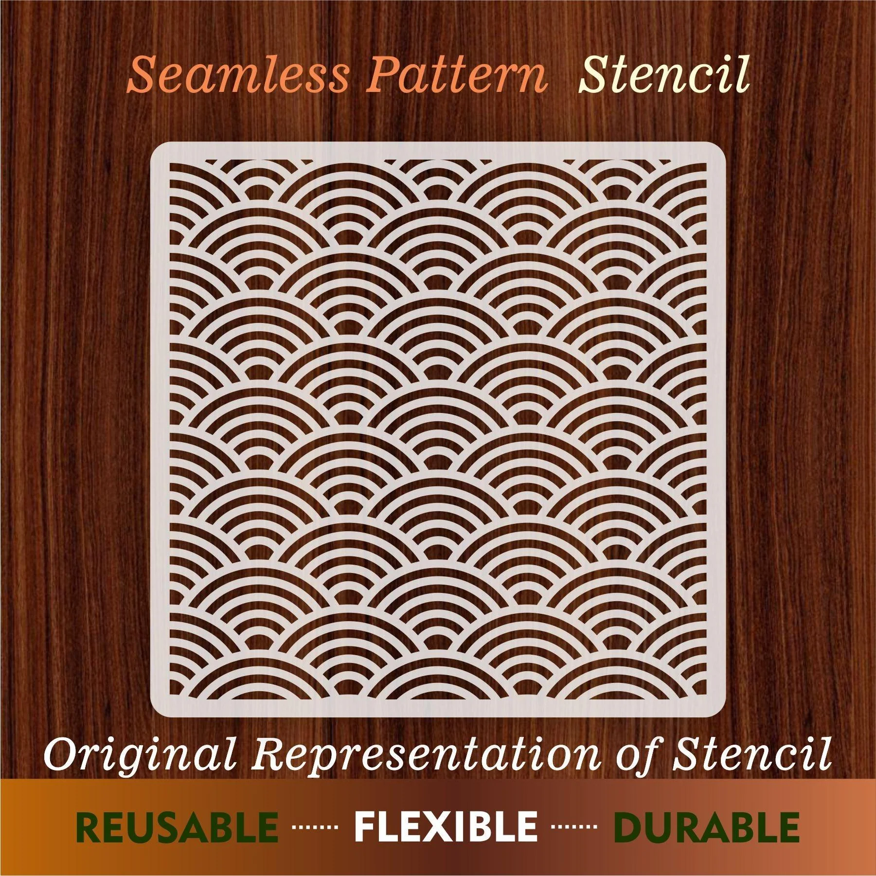 Seamless Pattern Reusable Stencil For Canvas And Wall Painting.ID#204 - Image 6