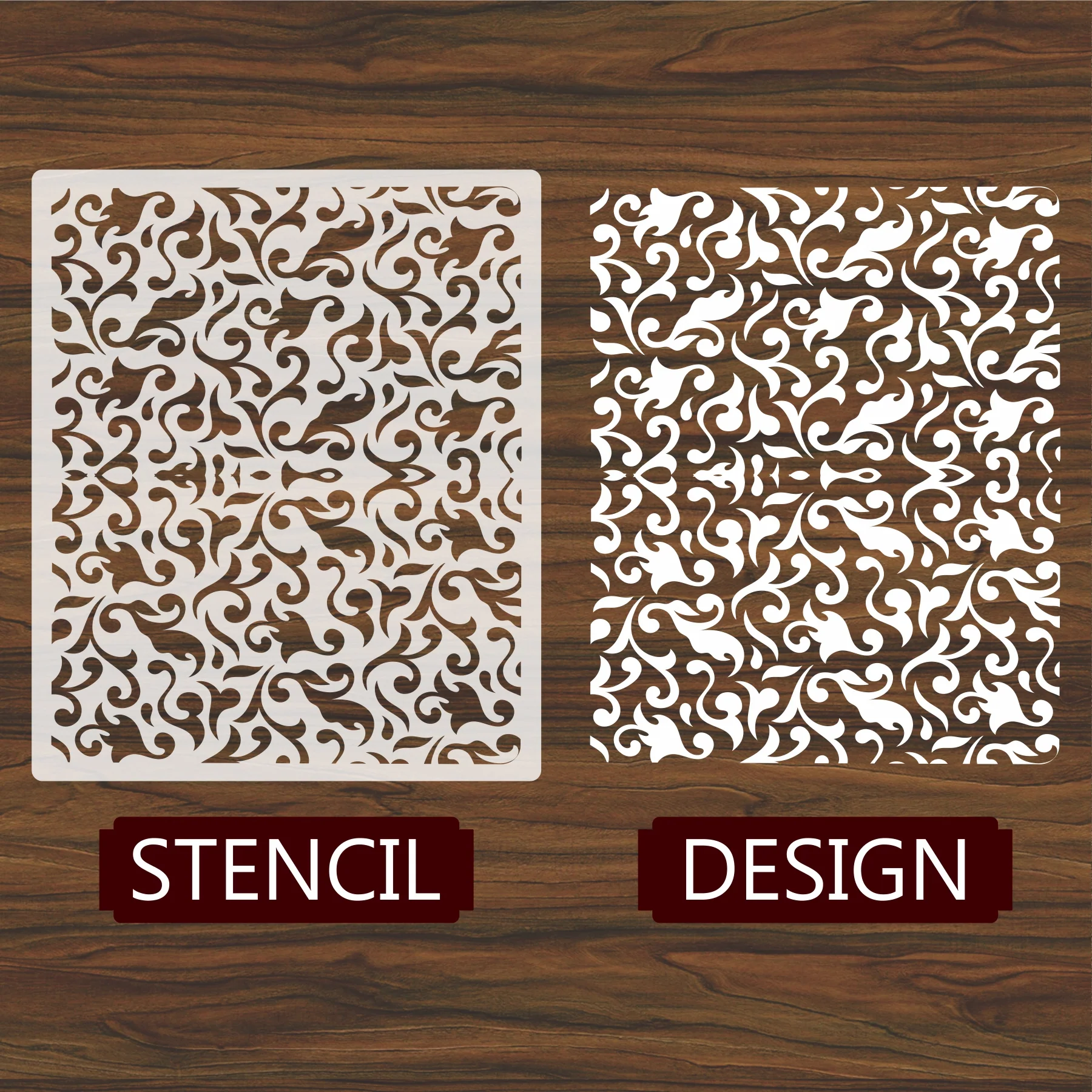 Seamless Pattern Reusable Stencil For Canvas And Wall Painting.ID#219 - Image 3