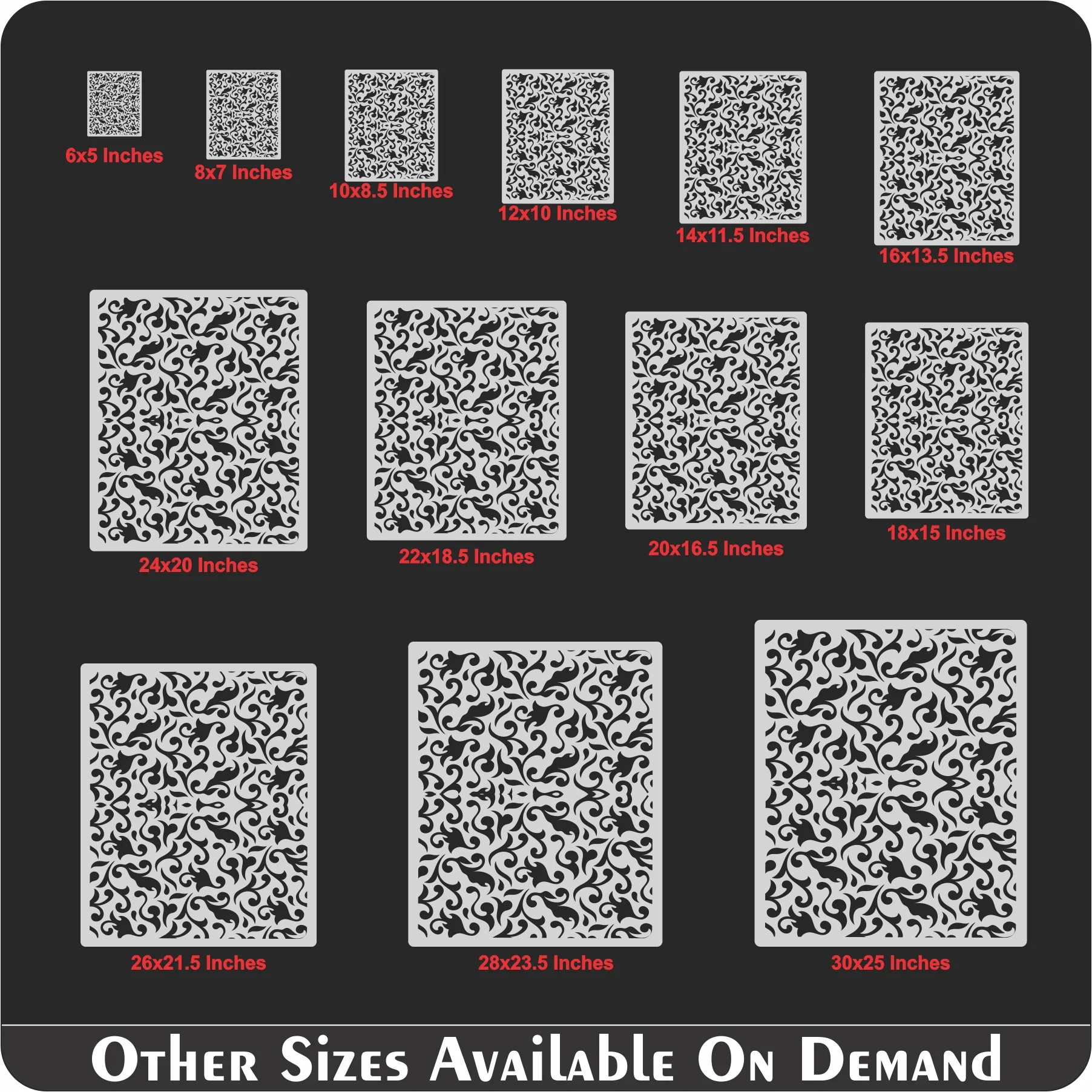 Seamless Pattern Reusable Stencil For Canvas And Wall Painting.ID#219 - Image 7