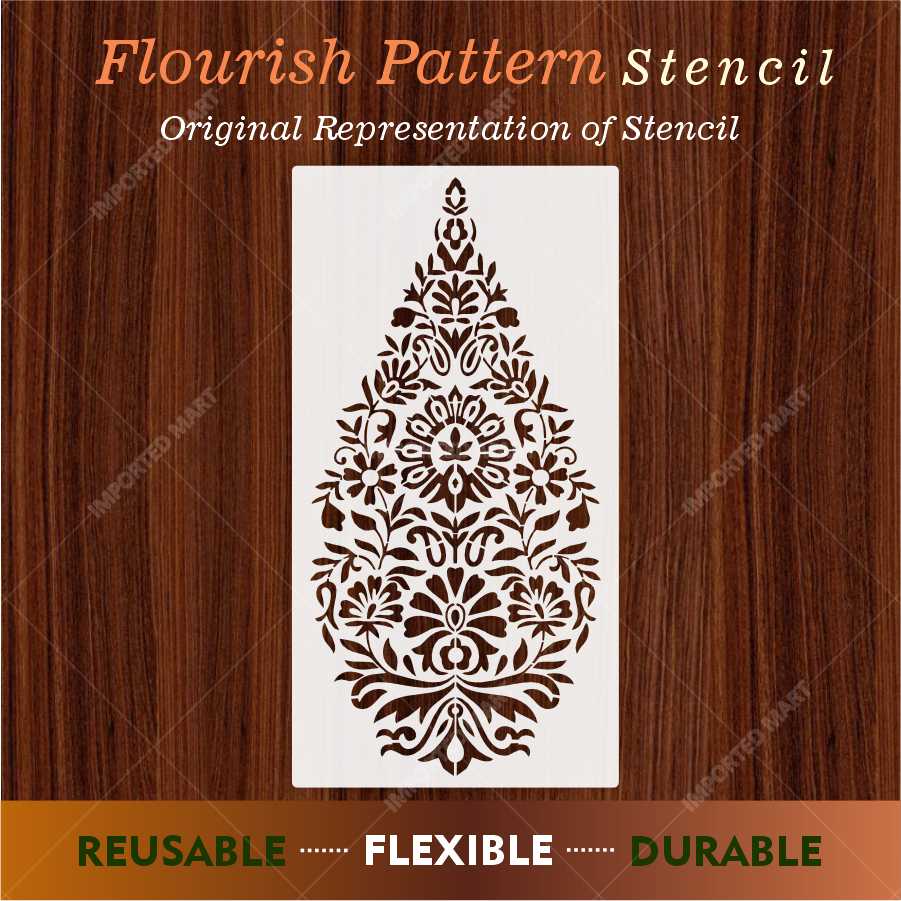 Seamless Traditional Motif Wall Stencil – Classic Repeating Pattern ID#652