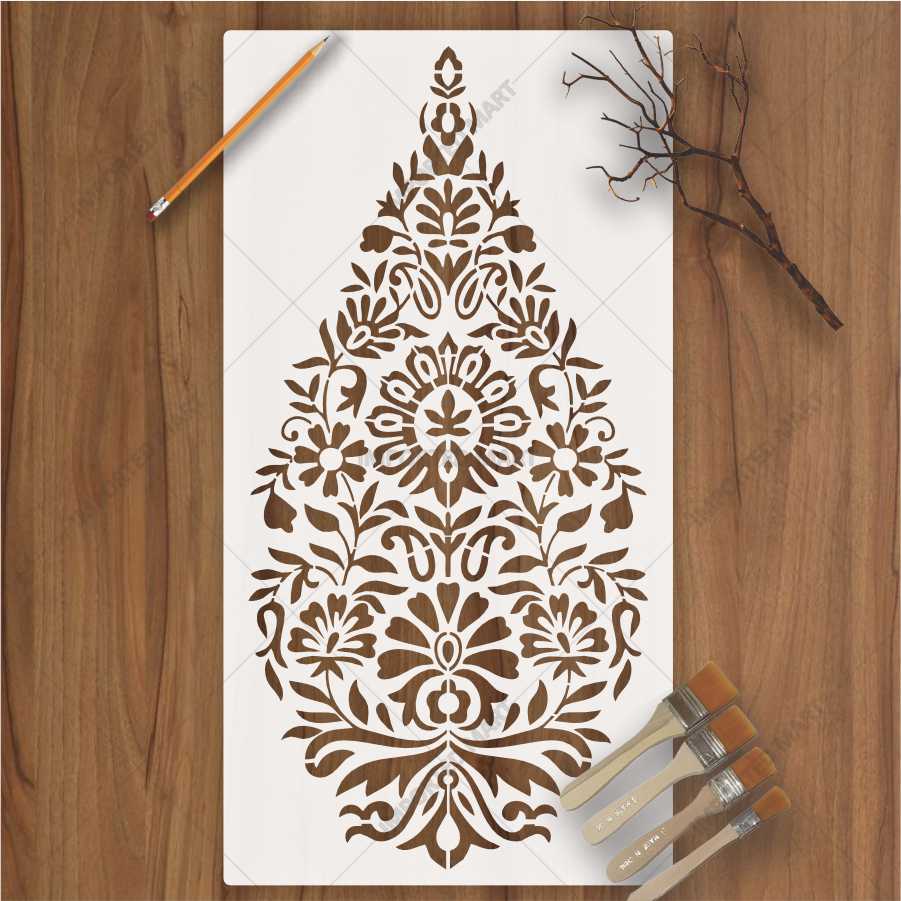 Seamless Traditional Motif Wall Stencil – Classic Repeating Pattern ID#652 - Image 4