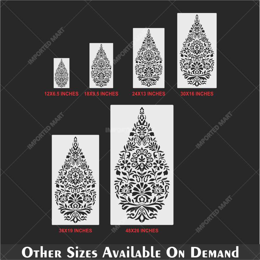 Seamless Traditional Motif Wall Stencil – Classic Repeating Pattern ID#652 - Image 5