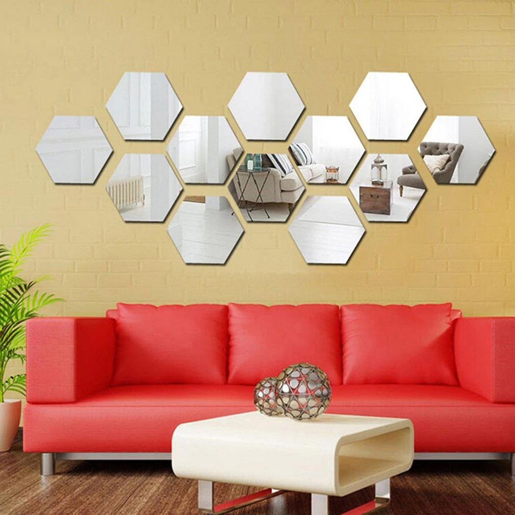 Self Adhesive DIY 3D Mirror Wall Sticker Hexagon Home Decor Mirror Decor Stickers Art Wall Decoration Stickers - Image 3