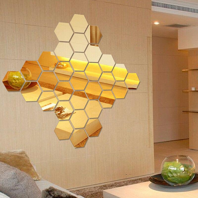 Self Adhesive DIY 3D Mirror Wall Sticker Hexagon Home Decor Mirror Decor Stickers Art Wall Decoration Stickers - Image 5