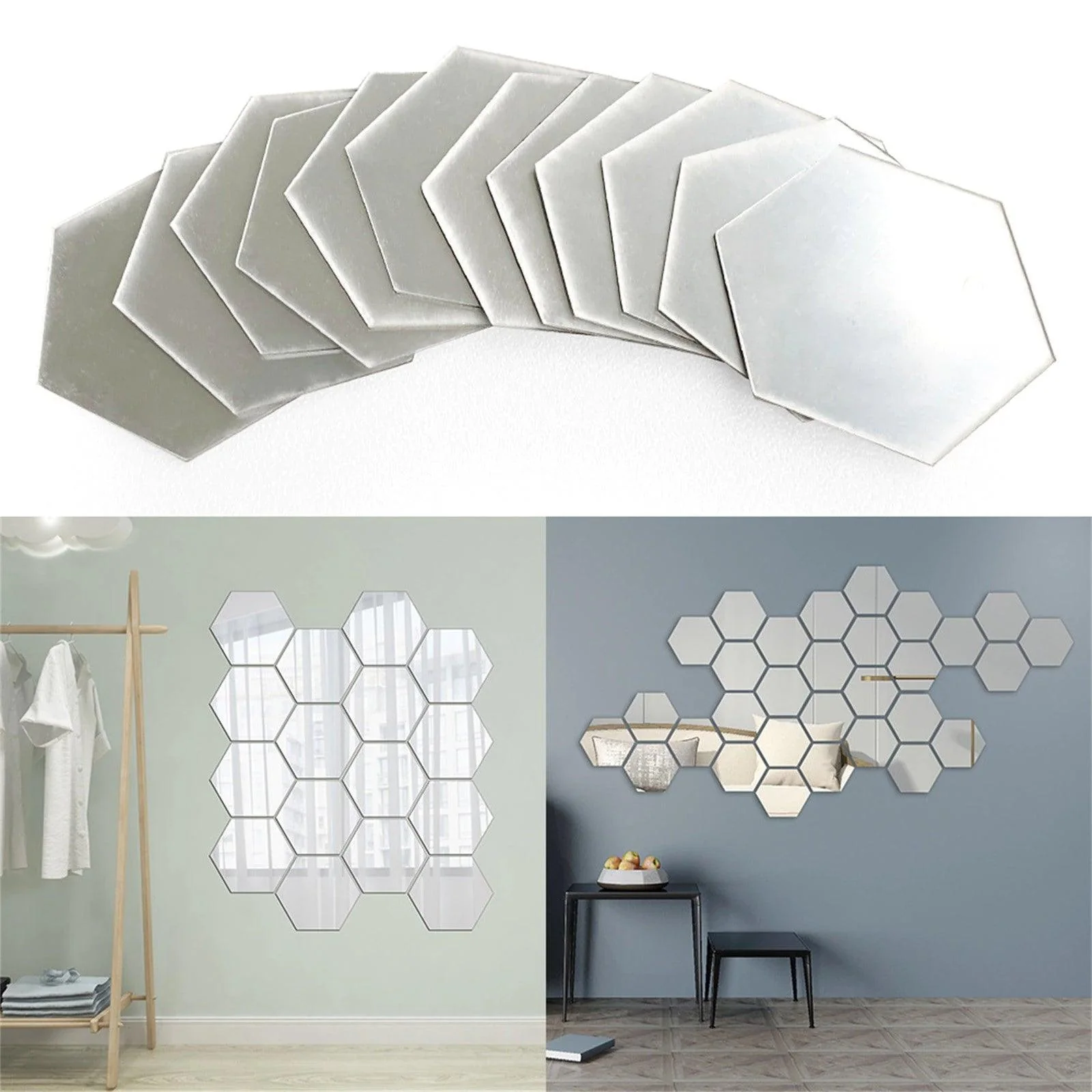 Self Adhesive DIY 3D Mirror Wall Sticker Hexagon Home Decor Mirror Decor Stickers Art Wall Decoration Stickers - Image 6