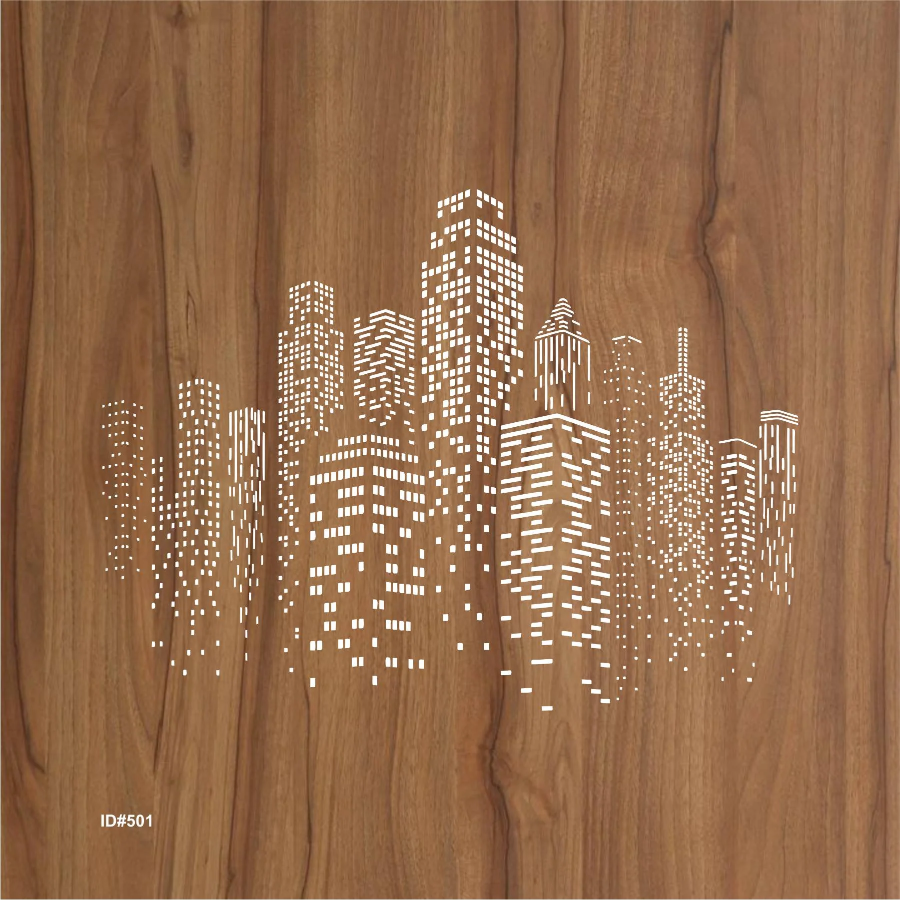 Skyscraper Stencil Reusable Cityscape Skyline City Buildings Template Wall. ID #501 - Image 2