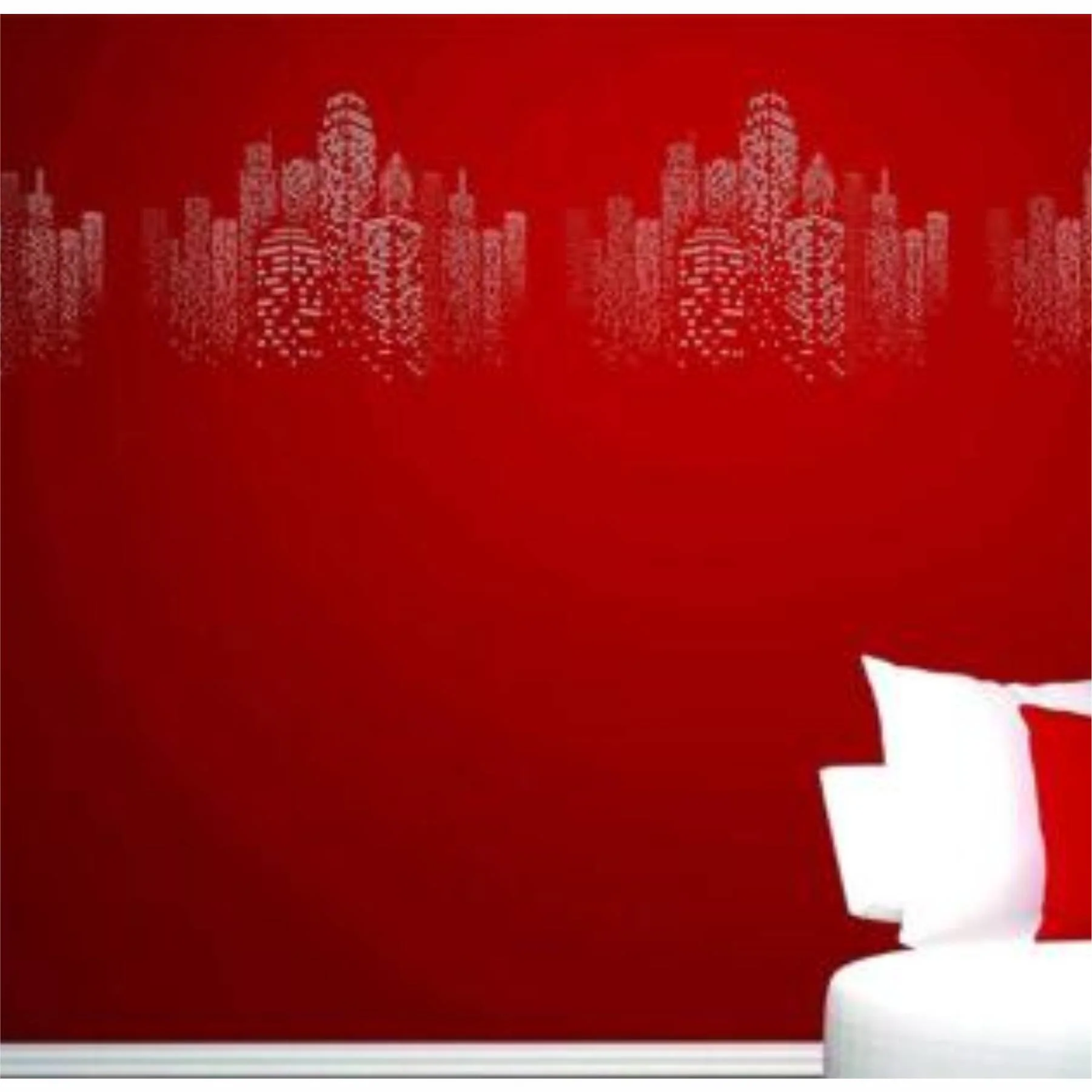 Skyscraper Stencil Reusable Cityscape Skyline City Buildings Template Wall. ID #501 - Image 3