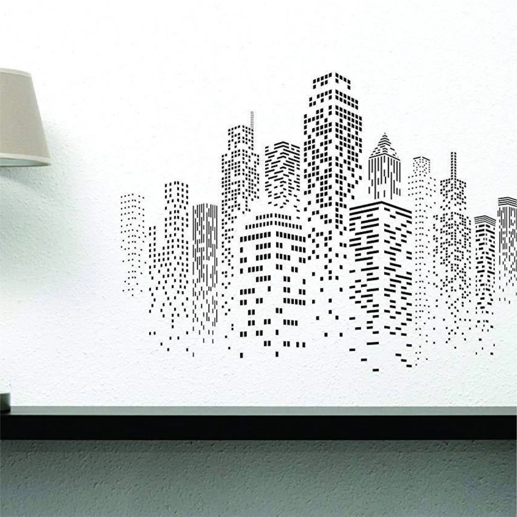 Skyscraper Stencil Reusable Cityscape Skyline City Buildings Template Wall. ID #501 - Image 4