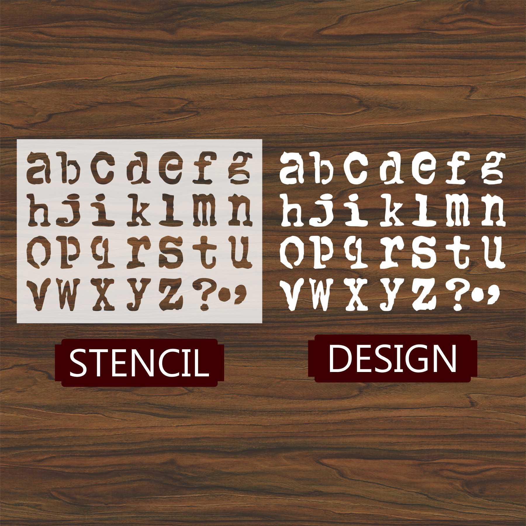 English Small Alphabets Reusable Stencil for Canvas and wall painting.ID# 434 - Image 2