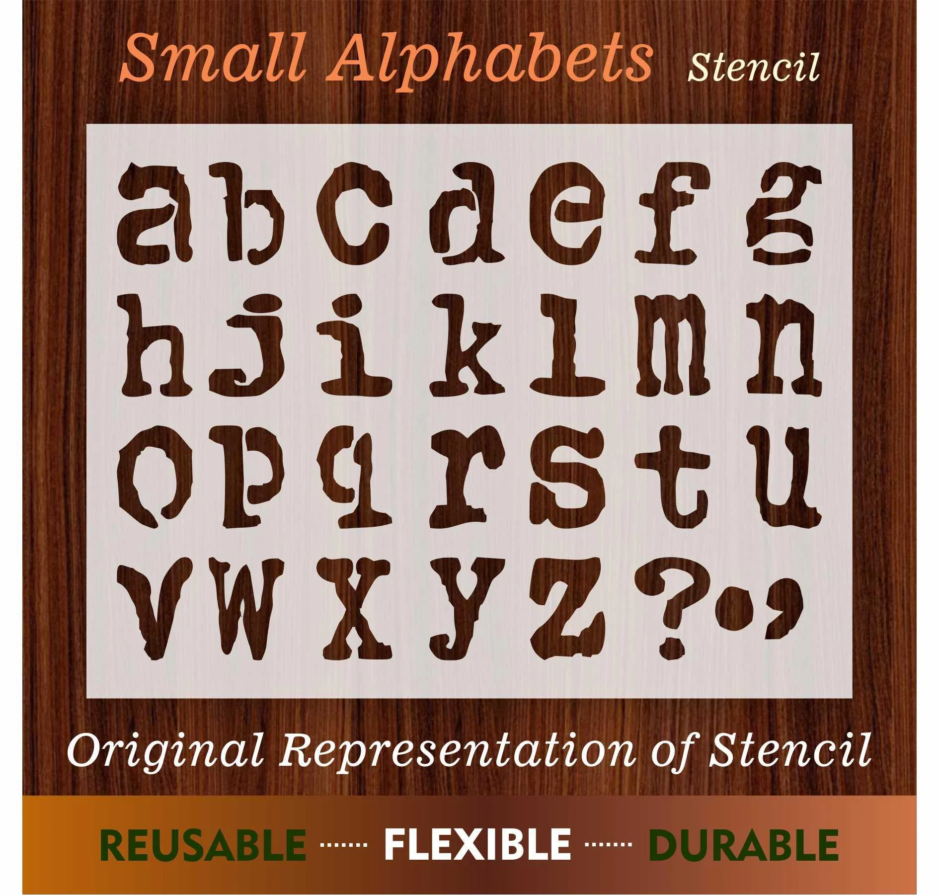 English Small Alphabets Reusable Stencil for Canvas and wall painting.ID# 434 - Image 7