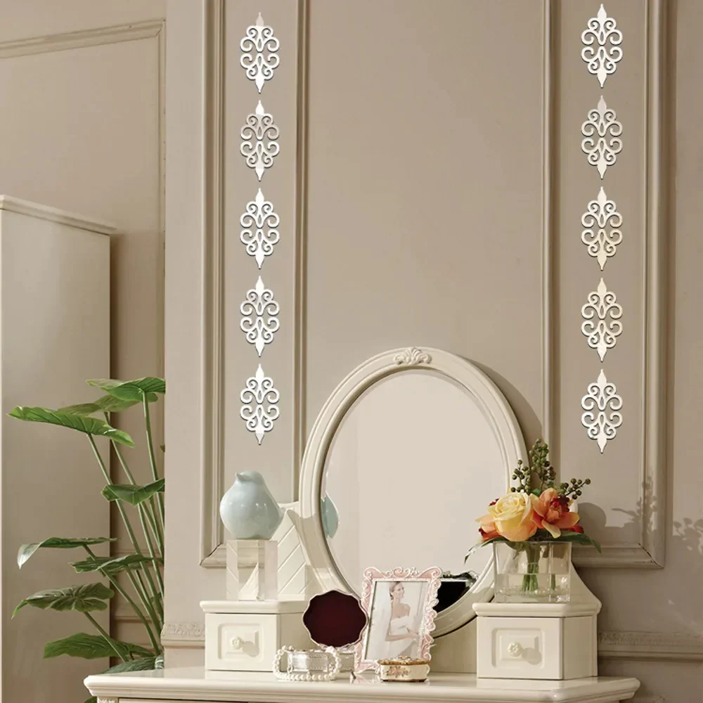Spark your space with Self adhesive acrylic dazzling mirror swirls Wall Decals Peel & Stick Home Decoration