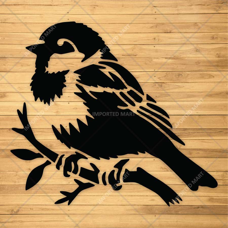 Sparrow Bird Stencil for Wall, Wood & Furniture Painting – Nature Bird Art Design – ID# 812 - Image 3