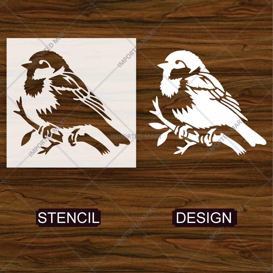 Sparrow Bird Stencil for Wall, Wood & Furniture Painting – Nature Bird Art Design – ID# 812 - Image 4