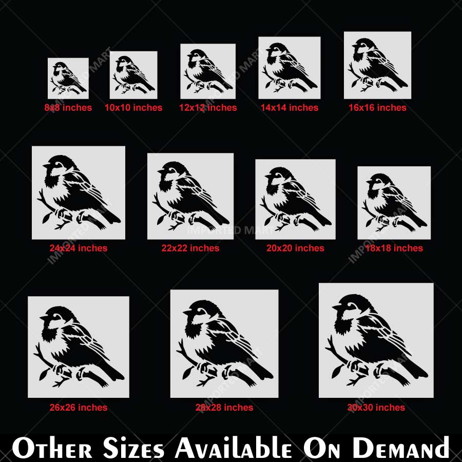 Sparrow Bird Stencil for Wall, Wood & Furniture Painting – Nature Bird Art Design – ID# 812 - Image 5