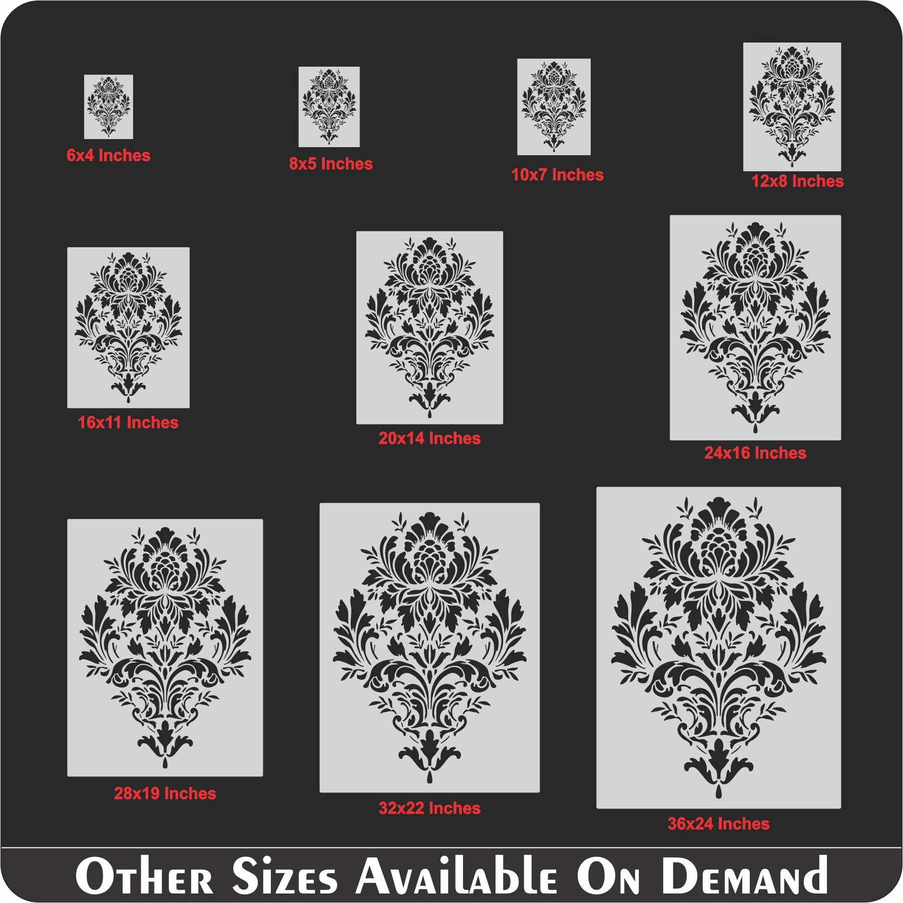 CrafTreat Brocade Stencil Wall Painting Scrapbook Coloring Embossing Album Decorative Template. ID #537 - Image 9