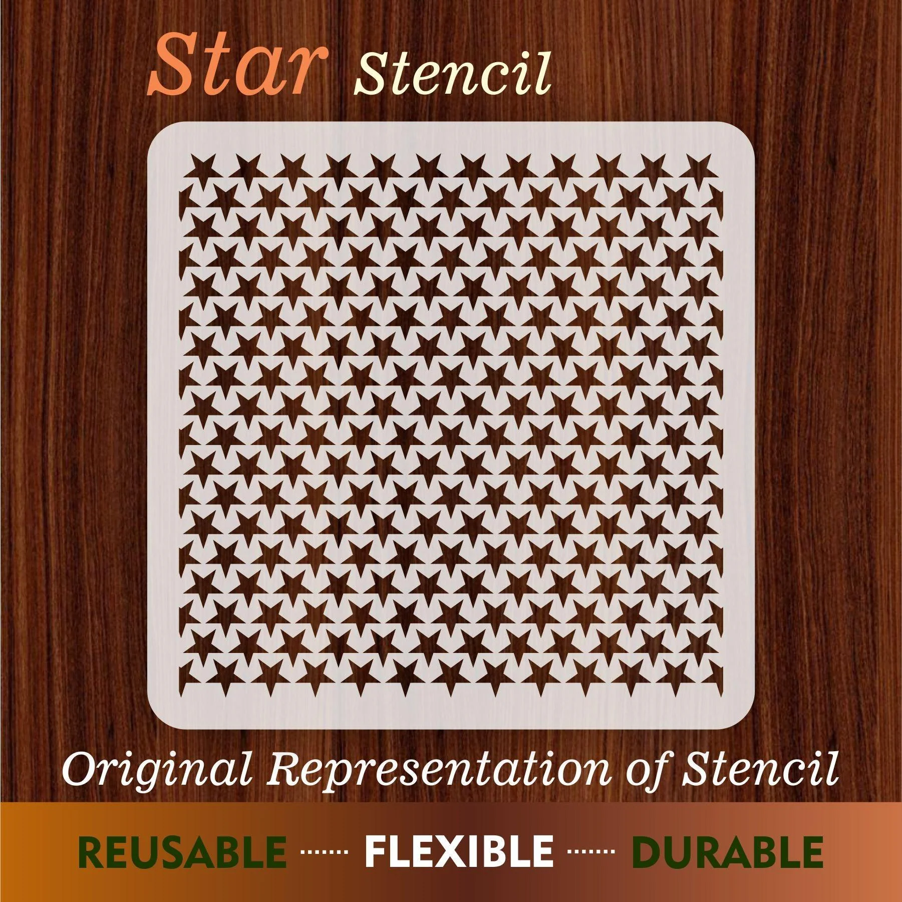 Stars Reusable Stencil for Canvas and wall painting.ID#55 - Image 5