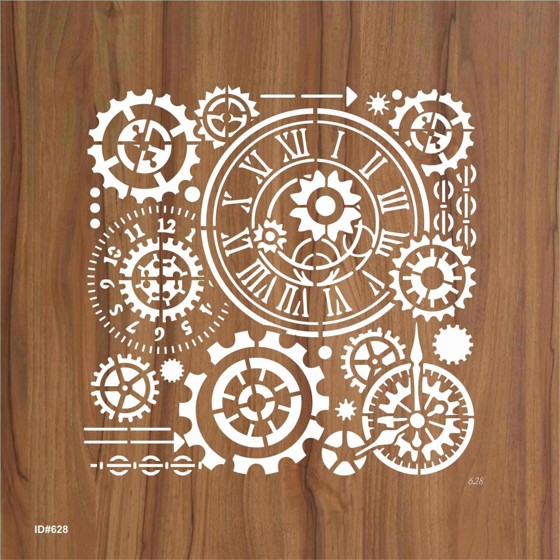 Steampunk Gear Clock Stencils Wall Painting Scrapbook Coloring Embossing Album Decorative Template ID# 628 - Image 3