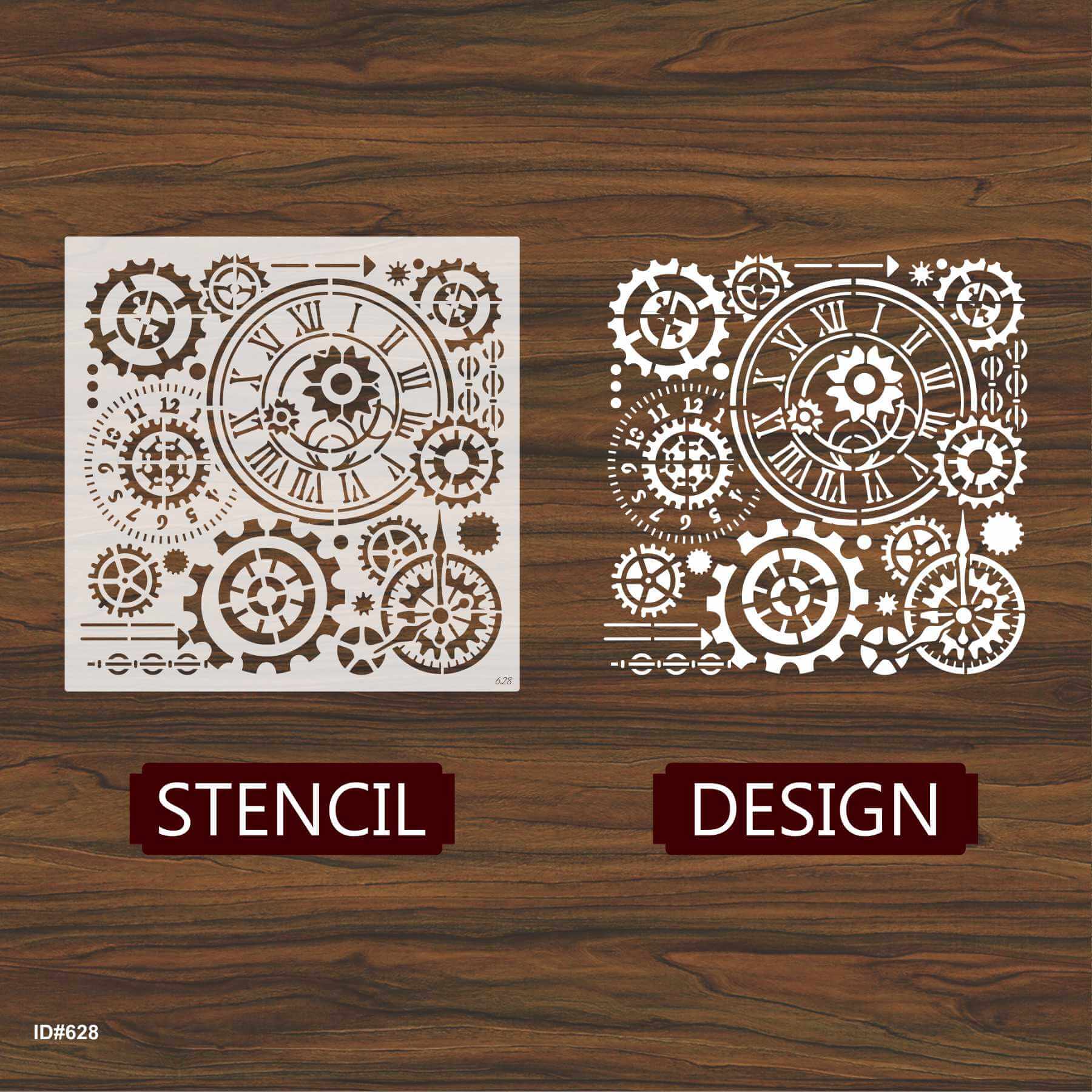 Steampunk Gear Clock Stencils Wall Painting Scrapbook Coloring Embossing Album Decorative Template ID# 628 - Image 4