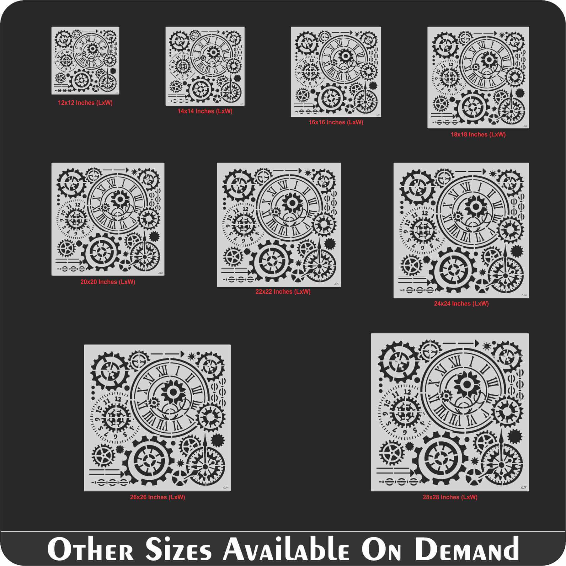 Steampunk Gear Clock Stencils Wall Painting Scrapbook Coloring Embossing Album Decorative Template ID# 628 - Image 8