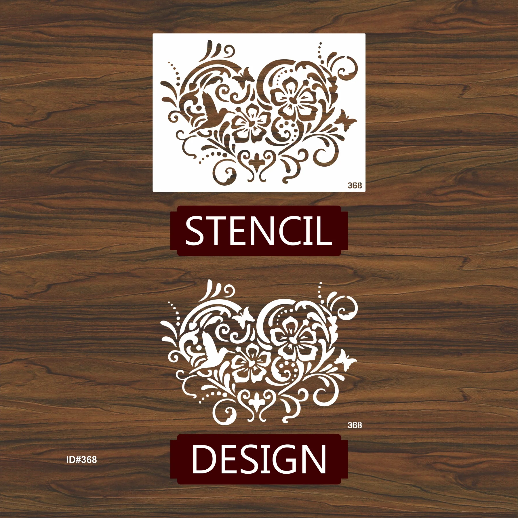 Floral Heart Stencil Wall Painting Scrapbook Coloring Embossing Album Decorative Template. ID #368 - Image 5